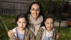 Lena Timpano and daughters Olivia and Isabella will be participating in virtual gardening classes during the school holidays. 