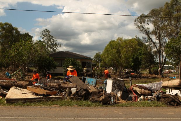 Grantham residents clean up their homes after the floods