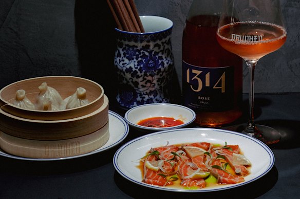 Dumplings and cured salmon at Drunken Dumpling.