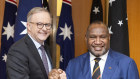 Prime Minister Anthony Albanese and Prime Minister of Papua New Guinea James Marape in December.