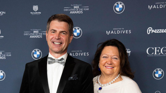 Hancock Prospecting CEO Garry Korte pictured with Gina Rinehart.