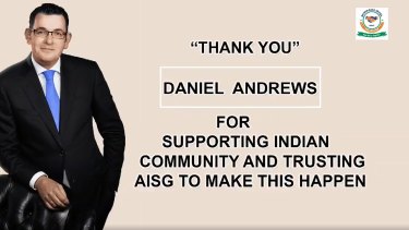 A screenshot from a video posted by the Australia India Strategy Group on Facebook. 