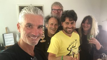 Farhad Bandesh, centre, with (from left): Craig Foster, Arnold Zable, David Bridie and Jenell Quinsee.