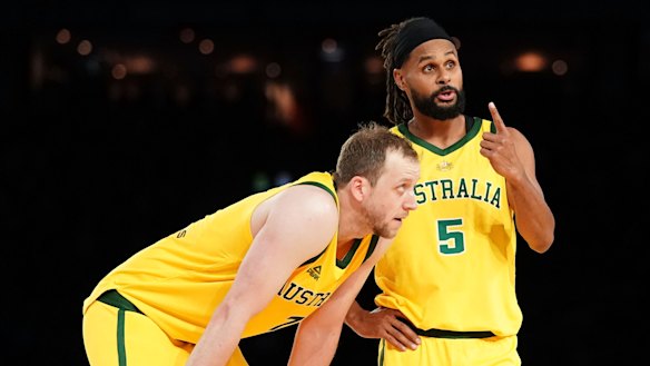 Joe Ingles (left) and Patty Mills were two of the stars for Australia.