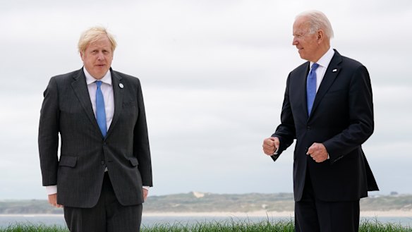 British Prime Minister Boris Johnson and President Joe Biden in June at the G7 meeting held in Cornwall.