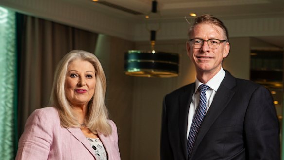 Crown's newly installed chairwoman and CEO, Helen Coonan and Ken Barton. 