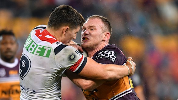 Opportunity knocks: Matt Lodge might soon be swapping the maroon and gold of the Broncos for the sky blue of NSW.