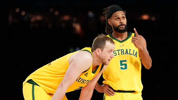 Joe Ingles (left) and Patty Mills were two of the stars for Australia.