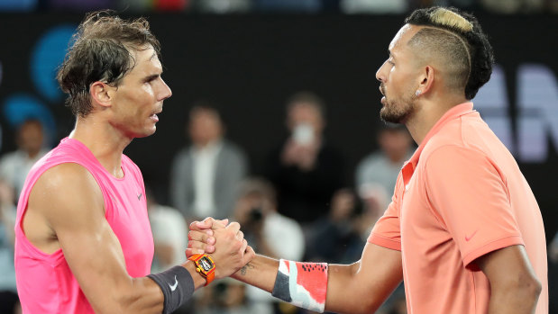 Nick Kyrgios lost a brilliant four-set encounter against Rafael Nadal during the 2020 Australian Open.