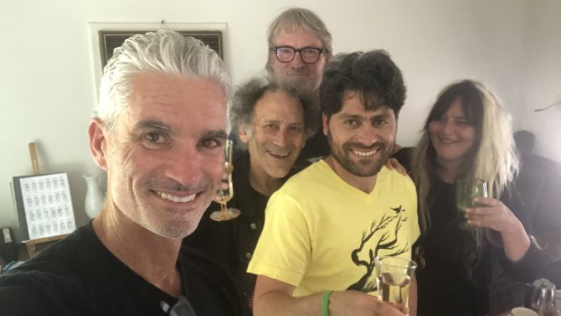 Farhad Bandesh, centre, with (from left): Craig Foster, Arnold Zable, David Bridie and Jenell Quinsee.