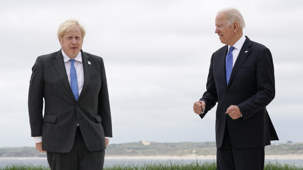 British Prime Minister Boris Johnson and President Joe Biden in June at the G7 meeting held in Cornwall.