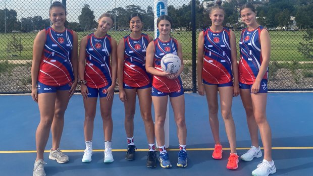 Members of the Westside Saints netball team in Melbourne, who swapped netball dresses for shorts and singlets.