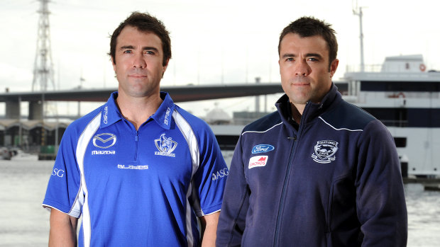 Brad and Chris Scott faced each other as AFL coaches for the first time before Mother's Day in 2011.