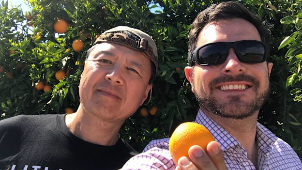 Hillridge co-founders Dale Schilling (right) and Dai Kyu Kim in Moree. 