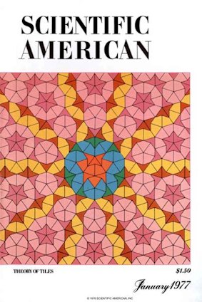 The cover of <i>Scientific American</i> magazine in 1977 featured M.C. Escher’s Penrose tiling.