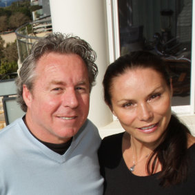 Wayne Gardner with his second wife, Toni Atkinson,  at their Manly home in 2007.