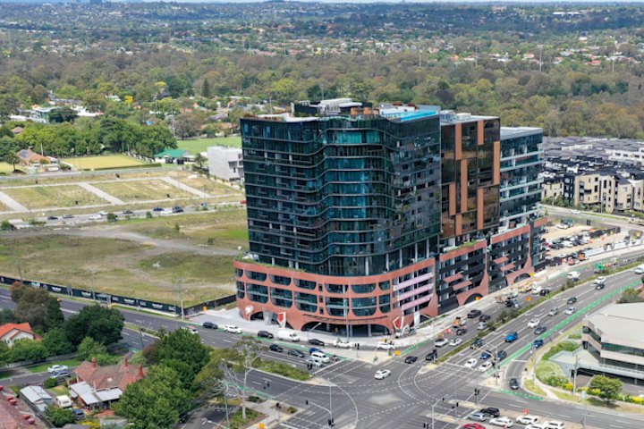 The Heidelberg Road section of the development, next to Caydon’s apartment tower, is up for sale.