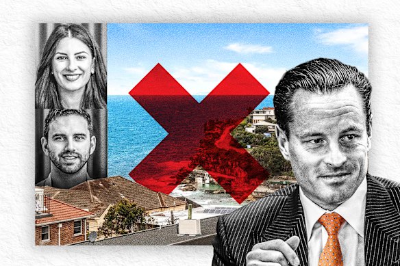 Alexander Phillips, the ocean views from the Bronte house and the almost-buyers Filda Keci and Steven Wallace.