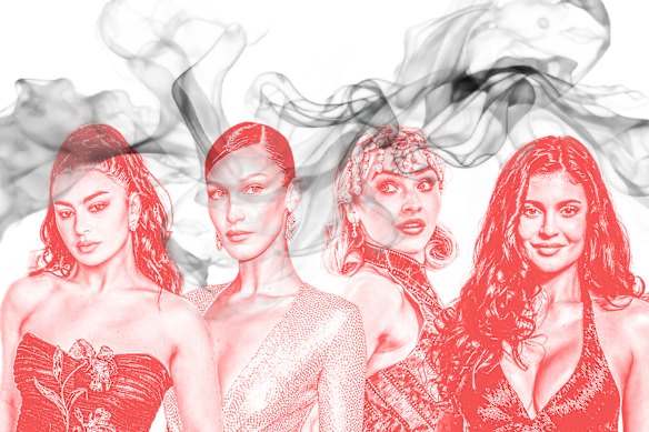 Charli XCX, Bella Hadid, Sabrina Carpenter and Kylie Jenner are among a growing cohort of celebrities who have been photographed smoking across social media and in pop culture.