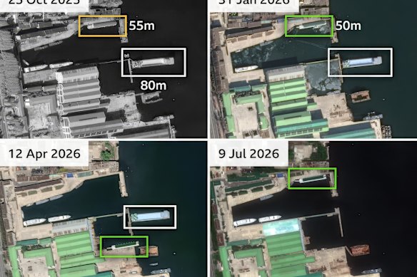 Le immagini satellitari appena rilasciate mostrano le quattro navi a disposizione del leader nordcoreano. 