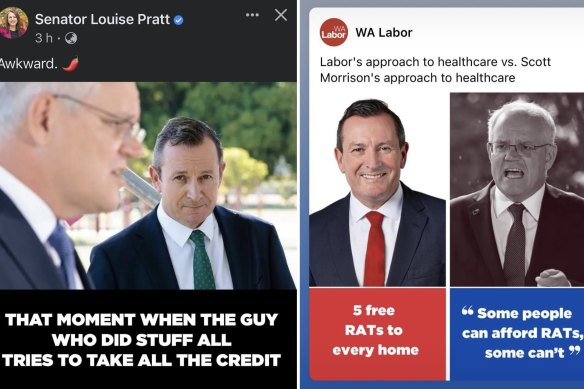 WA Labor and Labor members are pitting Mark McGowan against Scott Morrison in election material.