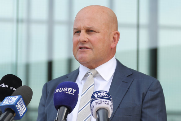Interim Rugby Australia CEO Rob Clarke said it was "an incredibly difficult day" for the organisation after a third of staff lost their jobs. 