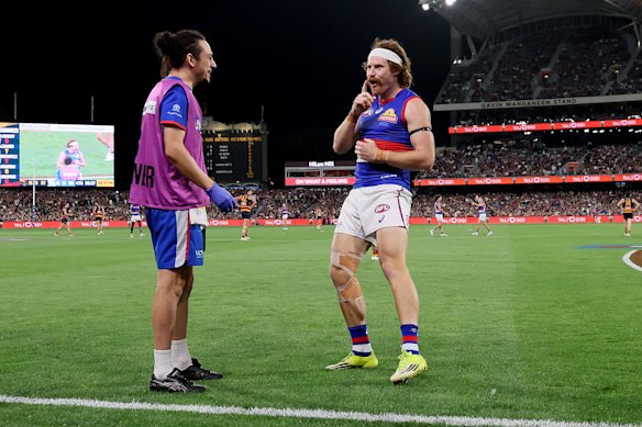 Oskar Baker celebrates his match-winner.