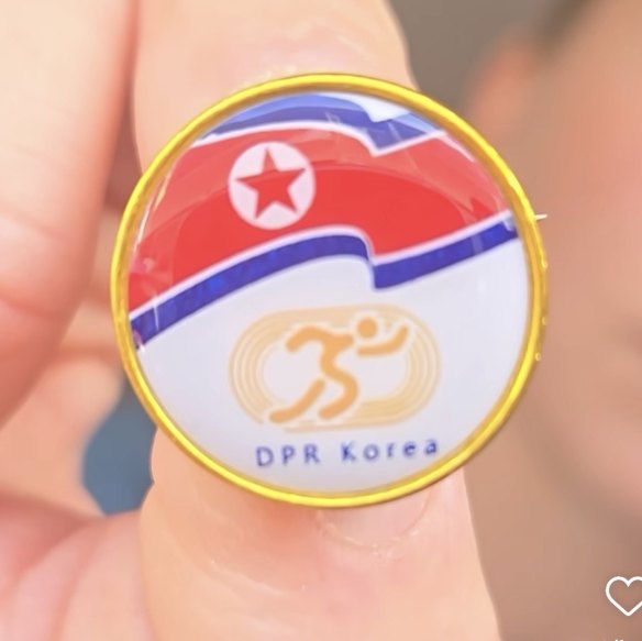 Australian tennis player Daria Saville posted this image of the North Korean team pin on Instagram.