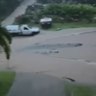 Heavy rain and high wind lashes North Queensland as the remnants of the former cyclone Koji hammer the coast.