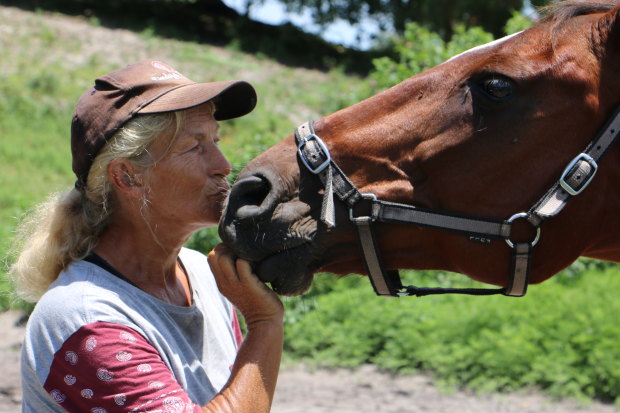 Debbie Barber, who runs a horse sanctuary near Newcastle, NSW.