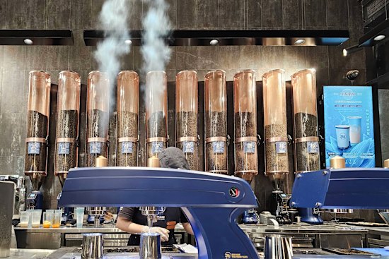 High-pressure tea brewing equipment at Tea & Co.