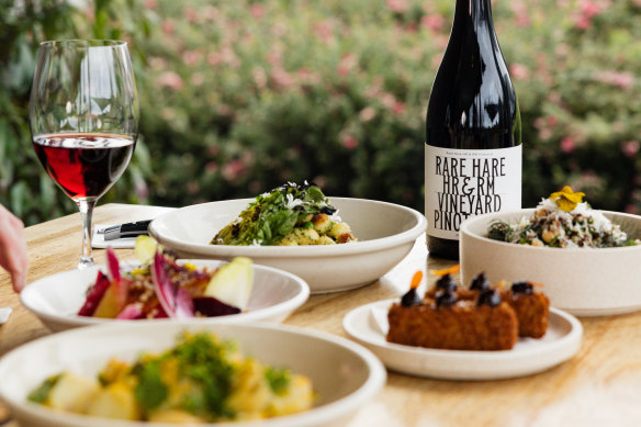 Snack plates on the Rare Hare menu.