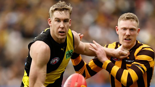 Tom Lynch kicked eight goals against Hawthorn.