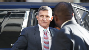 Former national security adviser Michael Flynn arrives at court for sentencing.