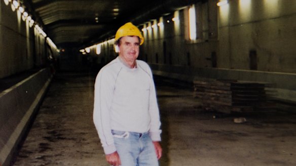 At work in the Sydney Harbour Tunnel in 1991. 