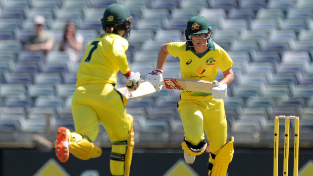 Meg Lanning (right) is looking for an Australian clean sweep against New Zealand.
