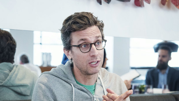 BuzzFeed chief executive Jonah Peretti, pictured in Sydney restaurant the Bridge Room in 2017, is moving to make more than 200 of the company's staff redundant.