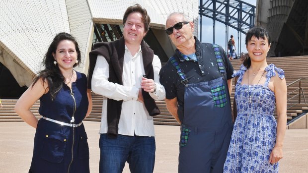 Vanessa Perez, Jan Vogler, Bill Murray and Mira Wang before their first performance at the Opera House.