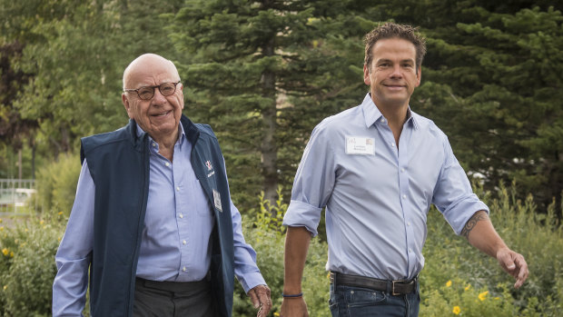 Rupert and Lachlan Murdoch earlier in 2018. 