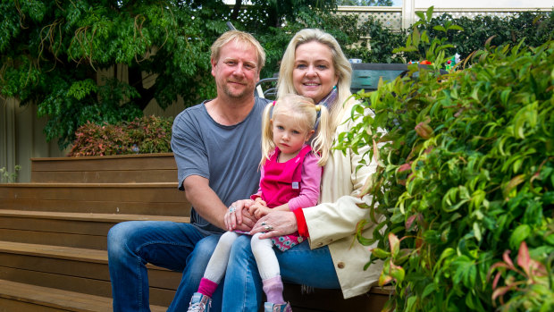 Greg Walton, with his wife Liz and daughter Willow, welcomed a promise to increase access to the instant asset write-off.