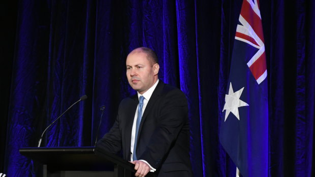 Treasurer Josh Frydenberg addressing Liberal Party deleagates in Ballarat earlier this year. 