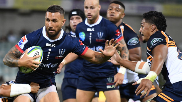 Commanding performance: Quade Cooper had a brilliant debut for the Melbourne Rebels against the Brumbies. 
