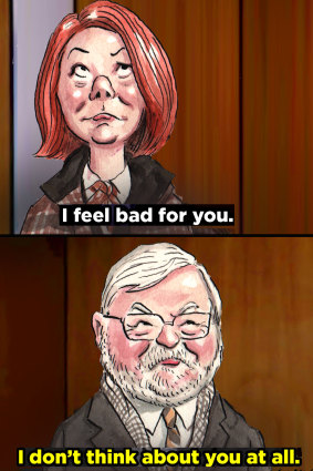 No love lost: Julia Gillard and Kevin Rudd.