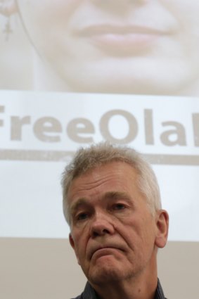 The father of detained Swedish programmer Ola Bini.