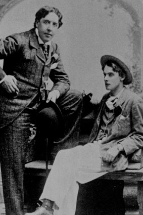 Wilde with the Marquess of Queensberry's son Lord Alfred Douglas - with whom he had formed an intimate relationship -  in Oxford, about 1893.