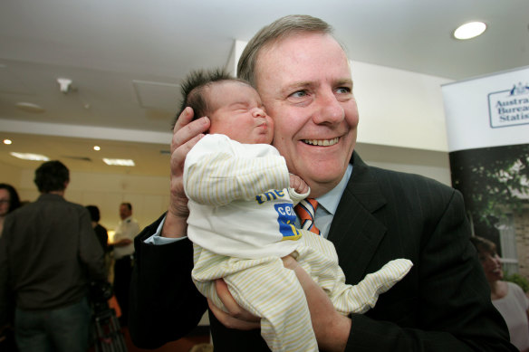 Former treasurer Peter Costello unveiled the baby bonus in 2004.