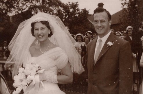 Fred and Dawn Kenyon’s wedding, December 14, 1957.