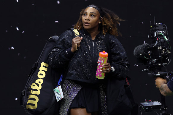 Serena Williams enters the Flushing Meadows arena for her opening-round match this week.