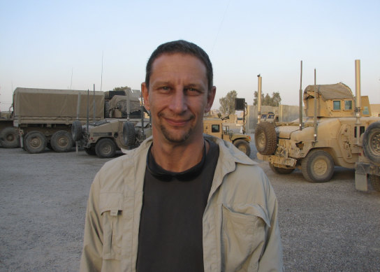 David Finkel when he was reporting from Iraq. His new book sees the US through the eyes of a 28-year veteran of the army.