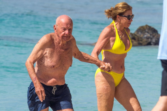 Rupert Murdoch with wife-to-be  Ann-Lesley Smith.
